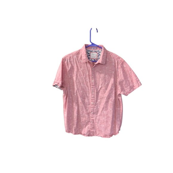 Cactus Man Ricky Singh Mens Size Large Button Up Short Sleeve Palm Tree Heathere - Picture 1 of 5